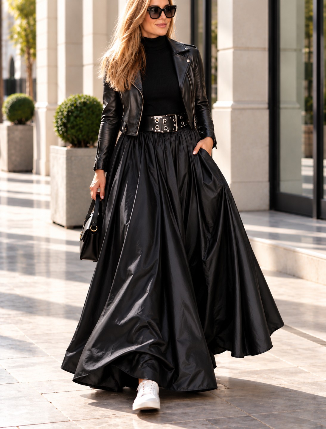 Dlouhá společenská sukně BOROS SK-L-BLACK 05